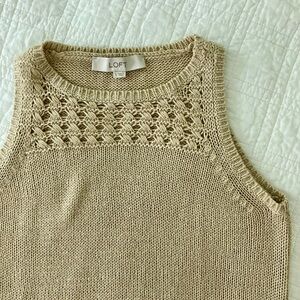 LOFT Textured Knit Sleeveless Top Size Small
